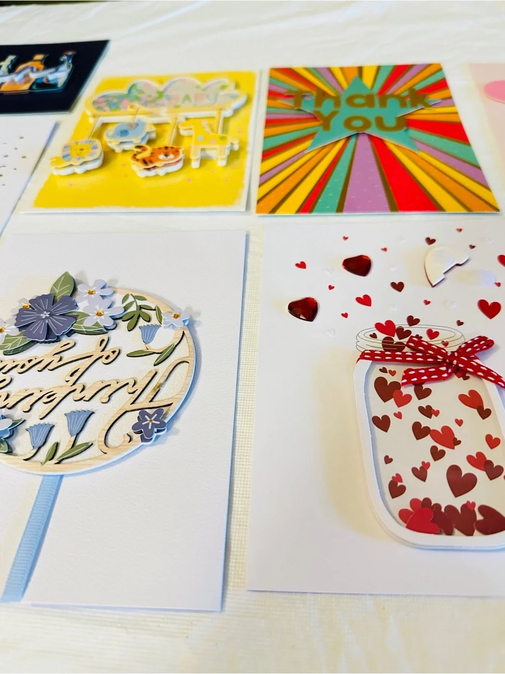 Set of 10 Hand Crafted Cards - Blank Inside
